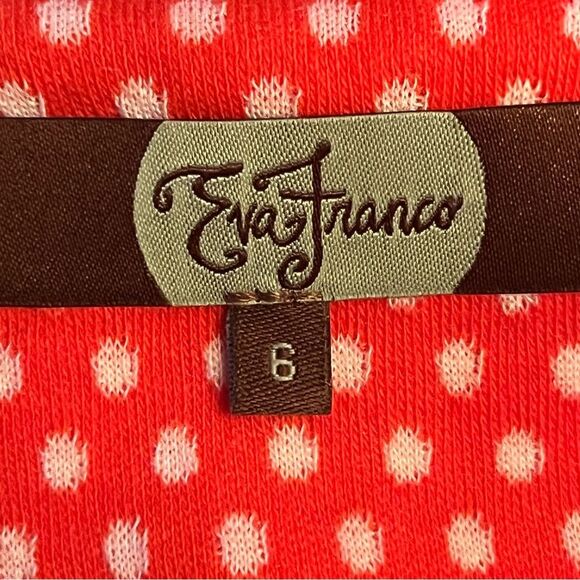 Anthropologie Dress Size 6 Eva Franco Red and White Polka Dot Sleeveless Knit - Picture 8 of 9